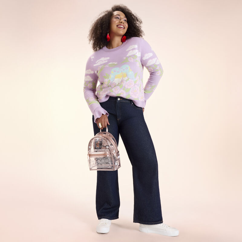 Loungefly Clear Floral Mini Backpack LFlifestyle1 view 2